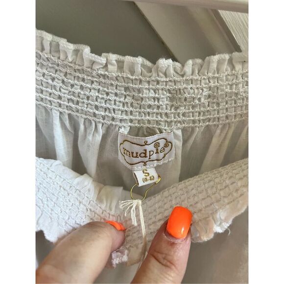 Mud Pie Foster White Off the Shoulder Too sz S NWT - Picture 4 of 9